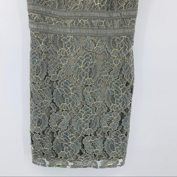 Tadashi Shoji Dress Metallic‎ Lace Sz 10 - Picture 3 of 9
